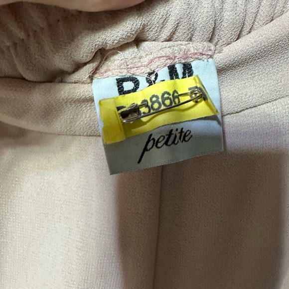 R&M Richard Nude/Blush Wide Leg Flowy Side Slit Dress Pant 12 Petite - Picture 12 of 13